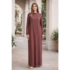 ZARA Modest Long Sleeve Maxi Dress, Mauve, Woman’s Size Small